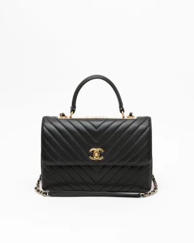 Pre-owned Chanel Medium Trendy Chevron Cc Bag