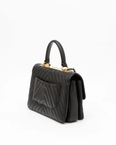 Pre-owned Chanel Medium Trendy Chevron Cc Bag