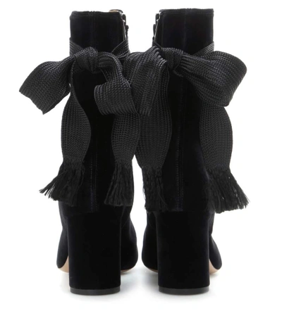 Shop Chloé Harper Velvet Boots In Llack