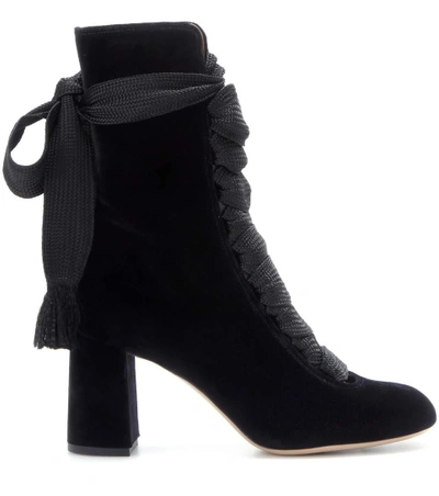 Shop Chloé Harper Velvet Boots In Llack