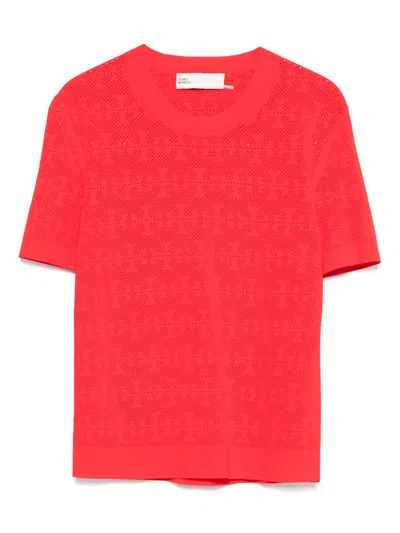 Tory Burch Jacquard T Monogram Jersey In Red