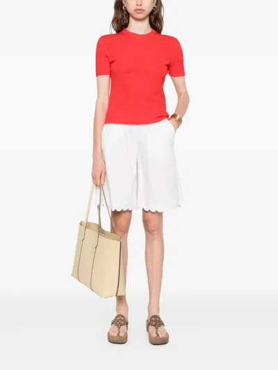 Tory Burch Jacquard T Monogram Jersey In Red