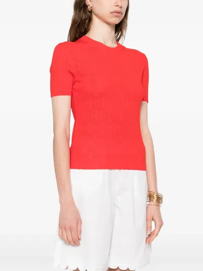 Tory Burch Jacquard T Monogram Jersey In Red