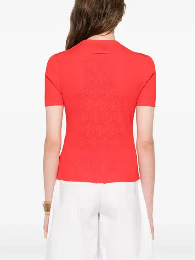 Tory Burch Jacquard T Monogram Jersey In Red