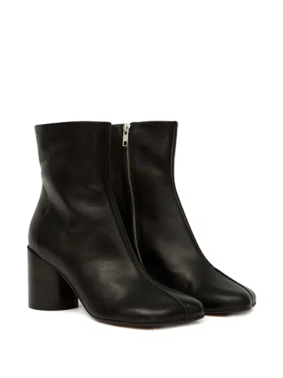 Mm6 Maison Margiela Mm6 By Maison Margiela Black Leather Ankle Booties In Black