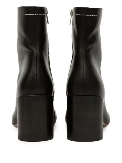 Mm6 Maison Margiela Mm6 By Maison Margiela Black Leather Ankle Booties In Black
