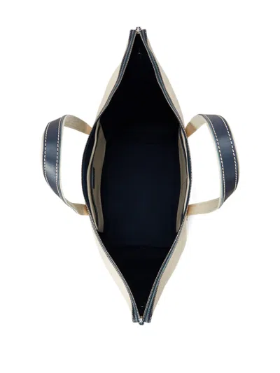 Polo Ralph Lauren Large Leather-trimmed Cotton-blend Canvas Tote