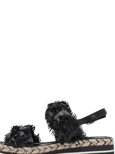 Toni Pons Fringed Platform Sandals In Black