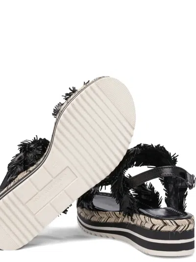 Toni Pons Fringed Platform Sandals In Black