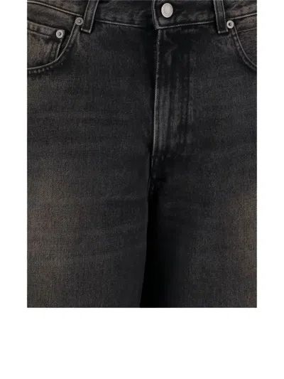 Haikure Washed Dark Grey Jeans With Classic Five-pocket Design In Black