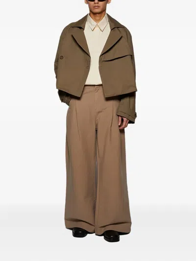 Entire Studios Ana Cropped Poplin Overshirt In Yellow