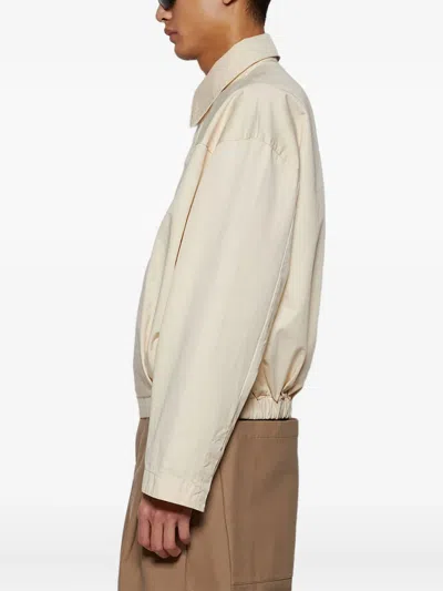 Entire Studios Ana Cropped Poplin Overshirt In Yellow