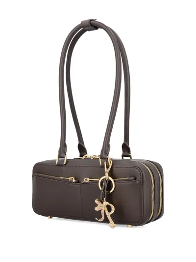 Self-portrait Rectangular Shoulder Bag With Double Handle In Brown