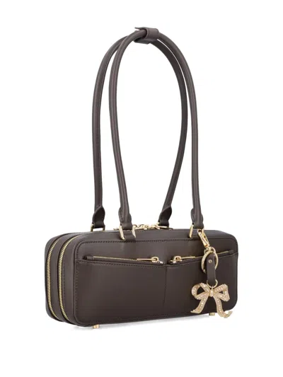 Self-portrait Rectangular Shoulder Bag With Double Handle In Brown