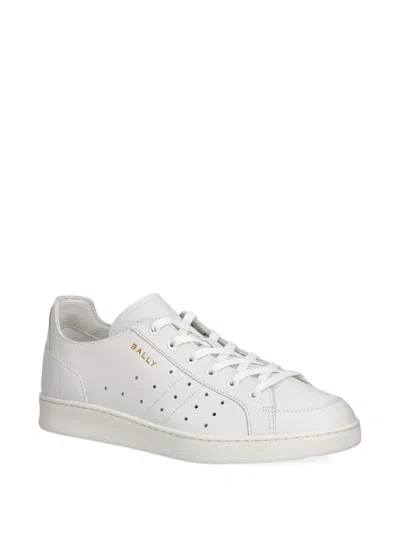 Bally Perforated Leather Sneakers In White