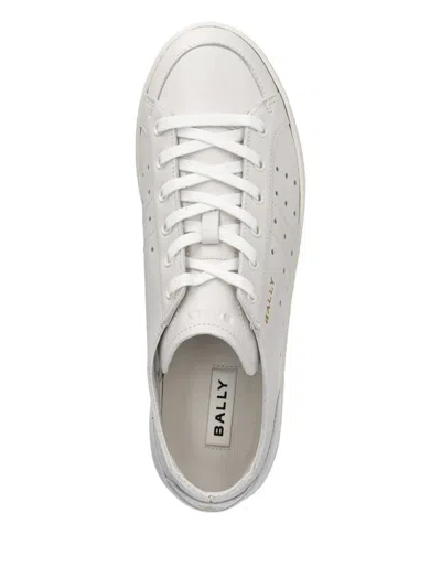 Bally Perforated Leather Sneakers In White