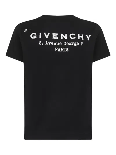 Givenchy Black Crewneck T-shirt With Logo Lettering On Front And Rear In Cotton Woman In Multi