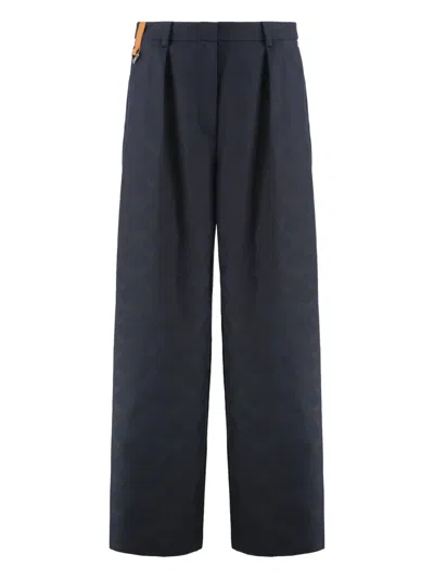 Mcm Lauretos Pleated Trousers In Blue