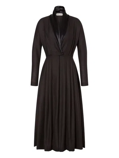 Alberta Ferretti Long Sleeve Dress In Brown