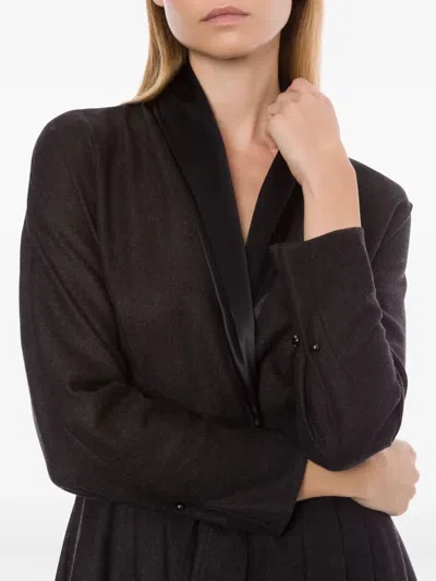 Alberta Ferretti Long Sleeve Dress In Brown