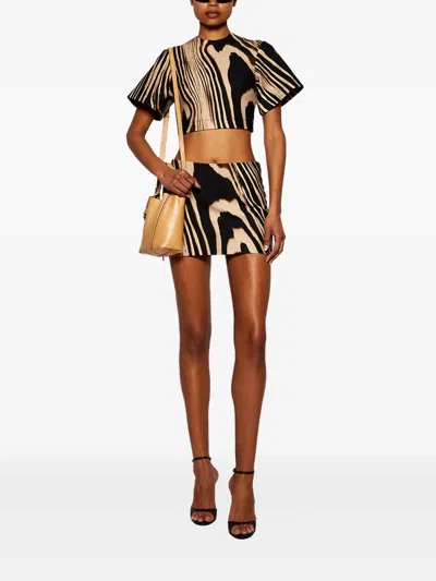 David Koma Zebra-pattern T-shirt In Black