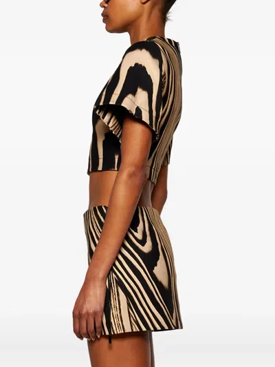 David Koma Zebra-pattern T-shirt In Black