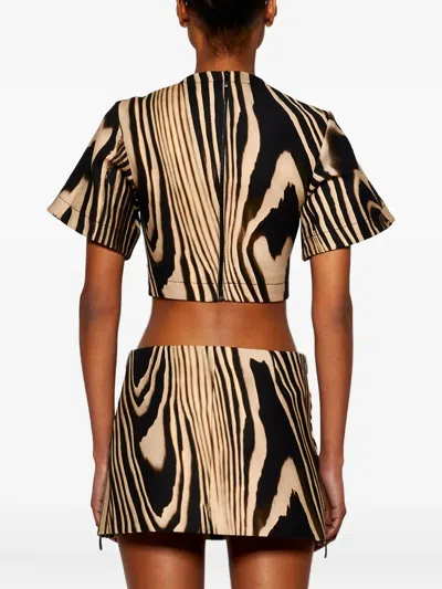 David Koma Zebra-pattern T-shirt In Black
