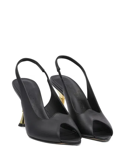 Studio Amelia Open-toe Slingback Heeled Shoes In Black