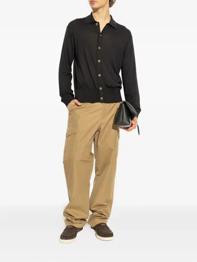 Versace Tailoring Label Cargo Pants In Yellow