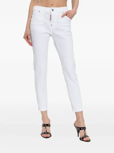 Dsquared2 Skinny Jeans With Classic Five-pocket Design In White