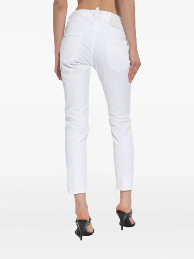 Dsquared2 Skinny Jeans With Classic Five-pocket Design In White