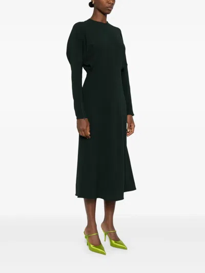Victoria Beckham Dolman Viscose Blend Midi Dress In Green