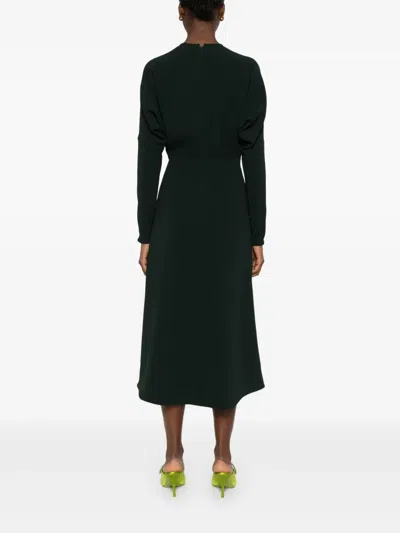 Victoria Beckham Dolman Viscose Blend Midi Dress In Green
