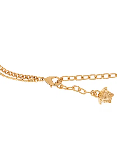 Versace Adjustable Medusa Charm Safety Pin Bracelets In Gold