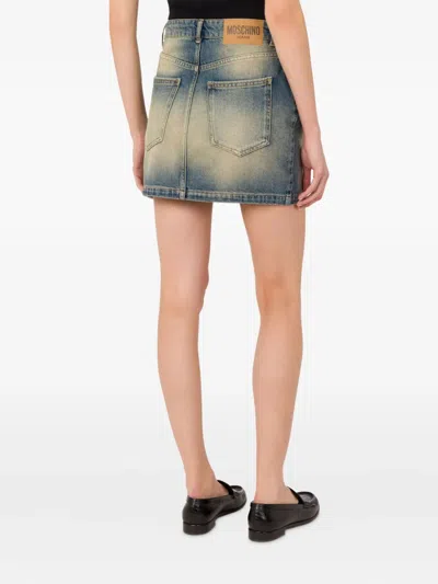 Moschino Denim Skirt Belt Loops In Blue