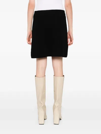 罗纹针织羊毛迷你半身裙