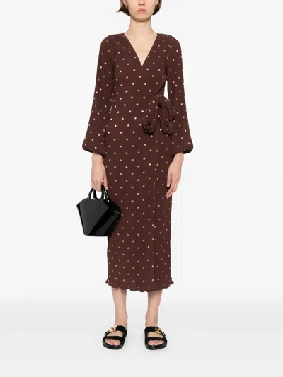 CHOCOLATE PLISSE 裹身式连衣裙