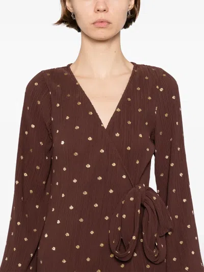 CHOCOLATE PLISSE 裹身式连衣裙