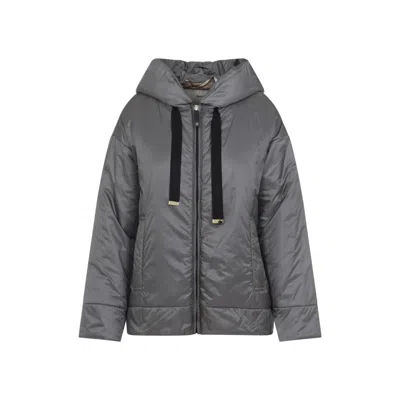 Max Mara The Cube Hooded Puffer Jacket In Gray