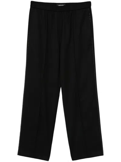 Fabiana Filippi Viscose Linen Straight Leg Trousers In Black