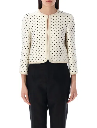 Valentino Supergran Polka Dot Printed Blazer In White