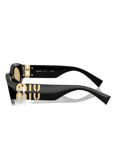 Miu Miu Black Miu Glimpse Sunglasses In Black