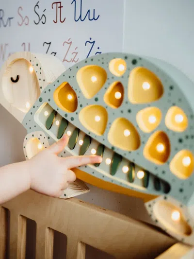 Little Lights Turtle-shaped Wooden Light In Multi