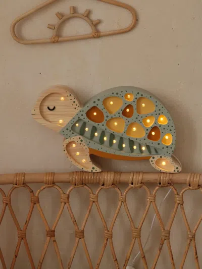 Little Lights Turtle-shaped Wooden Light In Multi