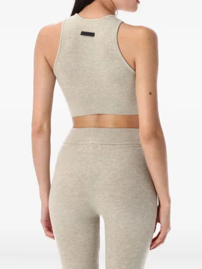 Essentials Crew-neck Ribbed Tank Top In Neutral