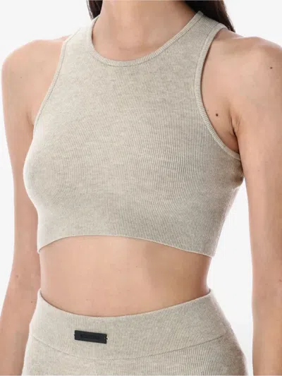 Essentials Crew-neck Ribbed Tank Top In Neutral