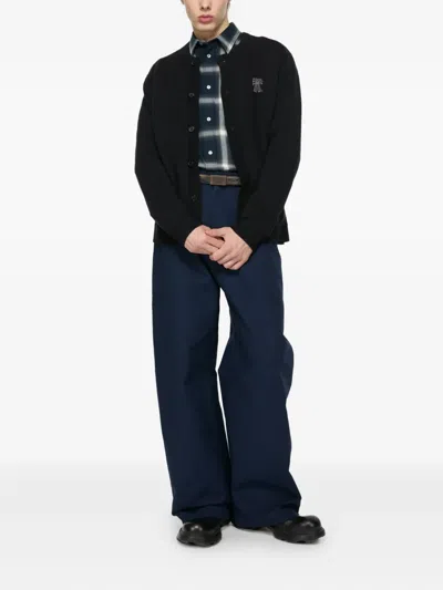 Acne Studios Ribbed Button-up Cardigan In Black