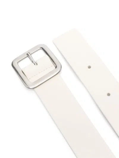Jil Sander Leather Belt In White