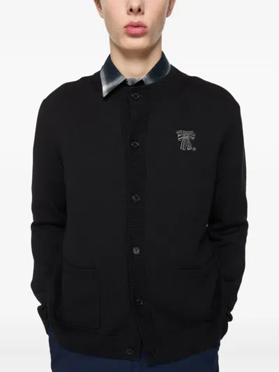 Acne Studios Ribbed Button-up Cardigan In Black