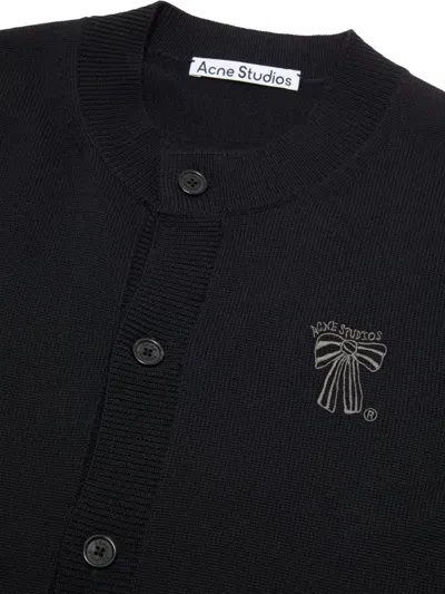 Acne Studios Ribbed Button-up Cardigan In Black